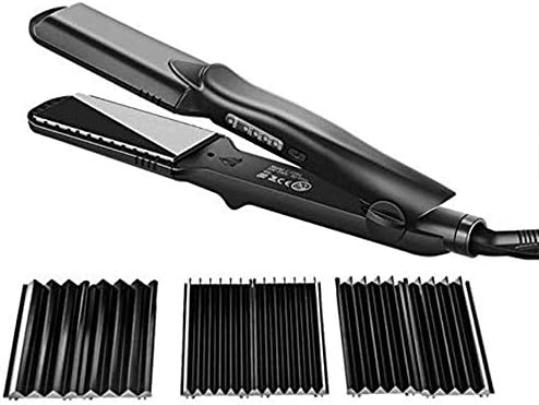 مكواة فرد وتمويج الشعر الاحترافية 4 في 1 قابلة لاعادة الشحن ومصنوعة من السيراميك من فيكجوي – مكواة مسطحة لفرد الشعر واخرى محززة لصنع تموجات جذابة ورأس لصنع لفافات صغيرة واخر للفافات الاكبر