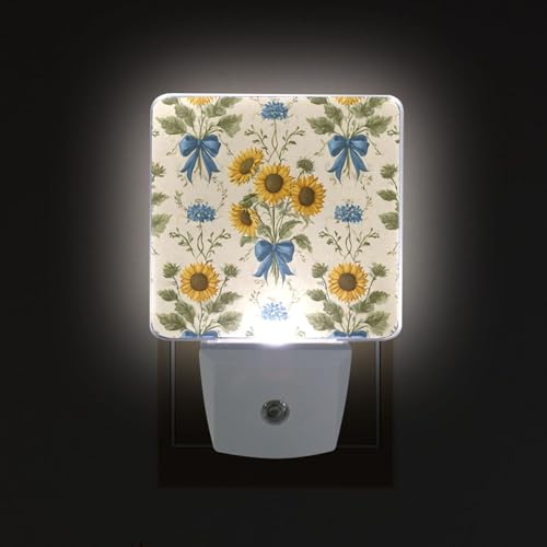 Lámpara nocturna led con sensor de luz girasol y moño miniatura 2