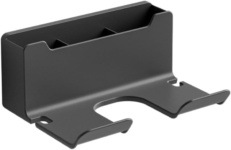 Cisily Black ABS Plastic Wall Mount Hair Dryer Holder & Organizer - Medium (12.5cm x 16.5cm x 7cm) - Hair Styling Tool Storage - Bathroom Use - Image 7 thumbnail