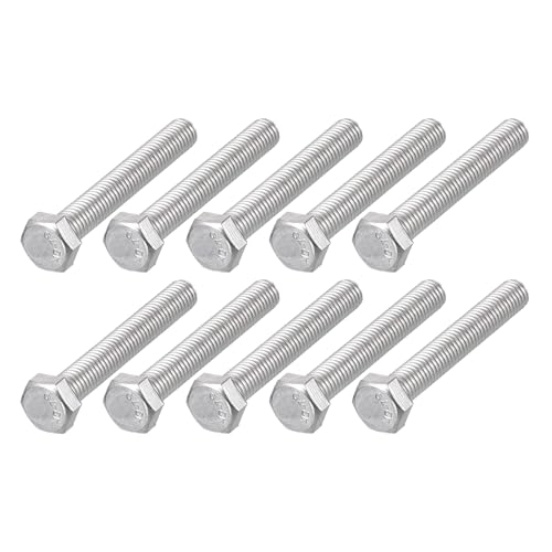 Image of METALLIXITY Hex Bolts (M4-0.7x30mm) 50Pcs, 304 Stainless Steel Coarse Fully Threaded Hex Head Screw Bolt Machine Screws - for Furniture Repair, Silver