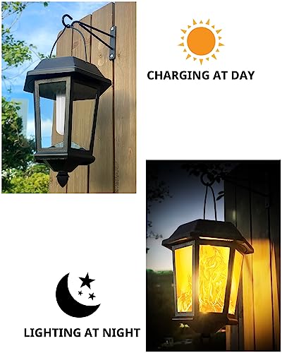 image for TEKLAPS Solar Lantern Outdoor Hanging Solar Lights, Waterproof Metal S