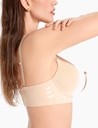 Push Up Padded Bras for Women T Shirt Bombshell Plunge Everyday Bra Seamless Underwire Support2