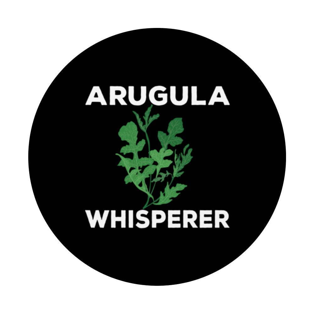 Funny Arugula Whisperer Apparel Garden Rocket PopSockets Swappable PopGrip, Black - Image 3