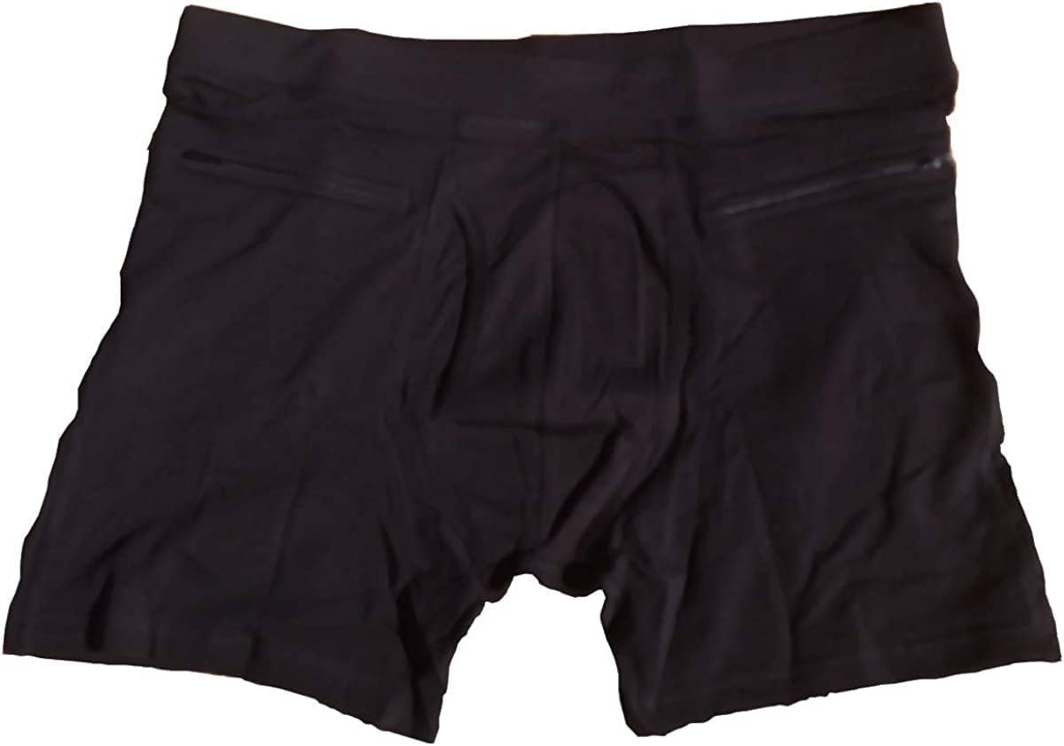 Clever Travel Companion Men's Underwear with 2 Secret Zipper Pockets, 100% Pickpocket Proof Holiday Tour