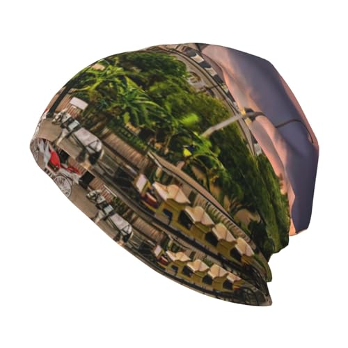 StOlmx Gorro de invierno para hombre y mujer, gorro de punto térmico para esquí, sombreros y gorras con estampado de limones, Jackson Square, talla �nica
