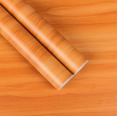 Image of HOME13 Self Adhesive Wood Grain Wallpaper for Furniture Vinyl Sticker Wooden Door Desktop Wall Paper Kitchen Wallpaper (2 feet by 8 feet, Cream Brown Wood)