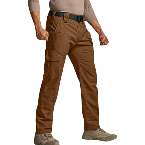 Generisch Pantalones de senderismo para hombre, elásticos, impermeables, tácticos, multibolsillos, pantalones de montañismo, cómodos, holgados, de trekking, para hombre, pantalones de tormenta