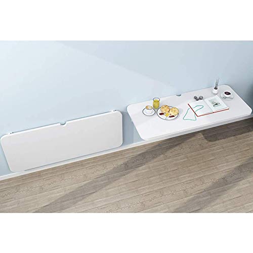 Table murale pliante blanche 120x50 cm LUNEZY avec passe-câble - 6
