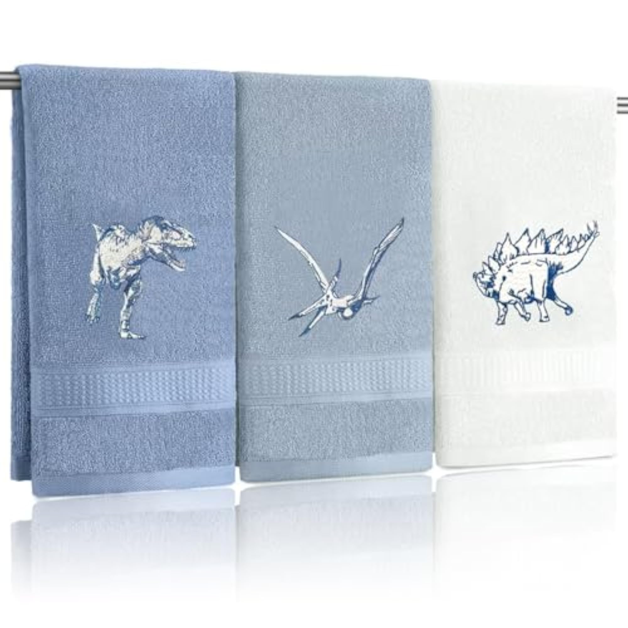 3 Pcs Dinosaur Decorative Hand Towels for Bathroom