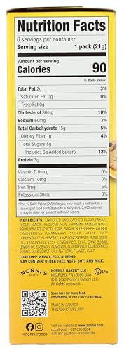 Nonni's THINaddictives Almond Thin Cookies - Lemon Blueberry Biscotti Italian Cookie Thin - Almond Cookie - Sweet Crunchy & Chewy - Biscotti Individually Wrapped Cookie - Kosher Coffee Cookie - 4.4 oz