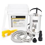 6699 Tankless Water Heater Flushing Kit Includes 1/3HP Stainless Steel Sump Pump with Two Adapters & 3 Gallons Pail with Bucket Lid Opener & Two 1/2” Dia X 6’ Hoses with Washers