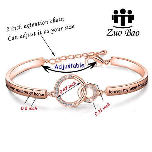 Zuo Bao Wedding Jewelry Maid of Honor Gift Today My Maid of Honor Forever My Best Friend Sister Bracelet Wedding Proposal Gift for Bridesmaid Flower Girl2