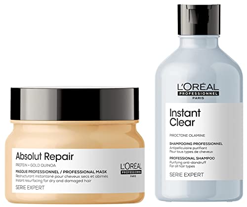 Image of L'Oreal Professionnel Absolut Repair Hair Mask with Protein & Gold Quinoa for Dry and Damaged Hair, Serie Expert, 250gm