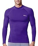 EXIO Mens Mock Compression Baselayer Top Cool Dry Long-Sleeve Shirt EX-T02