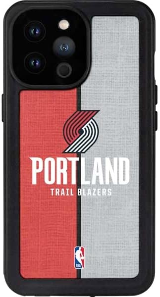 Skinit Waterproof Phone Case Compatible with iPhone 14 Pro Max - Officially Licensed NBA Portland Trail Blazers Canvas Design