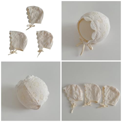 Cotton Lace Baby Bonnet for Newborn Girls, Elegant Embroidered Caps Fashionable Infant Fetal Caps Lovely Headwear2