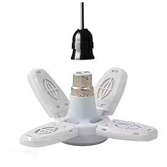 28W Fan Shape LED Bulb with Foldable Adjustable Panels - Super Bright B22 Ceiling Light for Home, Office, Garage, Godown & Factory | Cool White Energy Saving Lamp