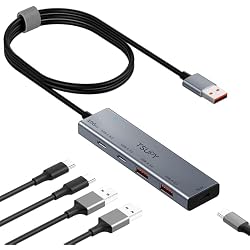 USB HUB 3.2, TSUPY USB 3.0 HUB 10Gbps USB 3.2 Gen 2 USB HUB with 4 Multi USB Ports, 4FT Extended Cable HUB for MacBook Air/Pro,Laptop,PC and More