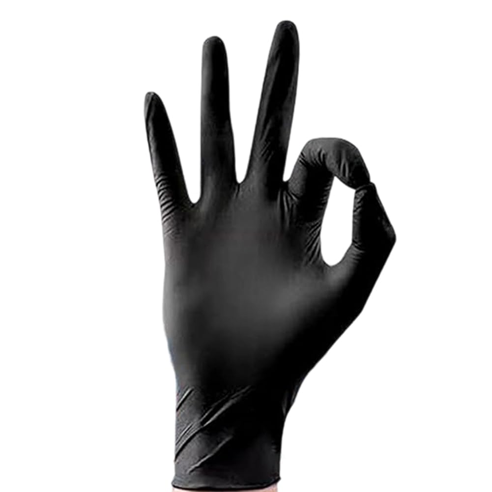 Guantes de nitrilo negros gruesos de alta resistencia para el procesado seguro de alimentos