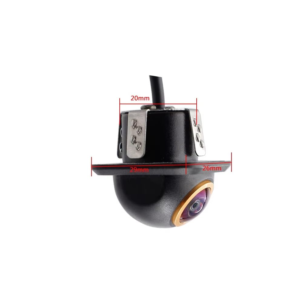 Cámara Trasera Camara Cámara De Visión Trasera Y Frontal para Coche Lente Ojo De Pez AHD De 180 Grados Gran Angular Visión Nocturna Resistente Al Agua(AHD 1080P)