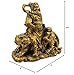 fengshuisale Brass God of Wealth Tsai Shen Yeh Sitting on Tiger Statue Figurine + Free Red String Bracelet M5021-Brass