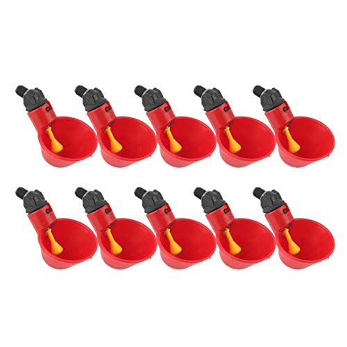 SODIAL 10 Pcs Automatic Poultry Water Drinking Cups Drinker Feeder For Livestock Chicken Hen