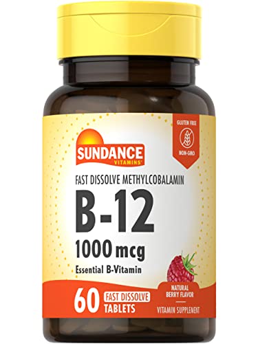 Sundance Vitamin B12 1000 mcg | Fast Dissolve Tablets | As Methylcobalamin | Vegetarian, Non-GMO & Gluten Free Supplement