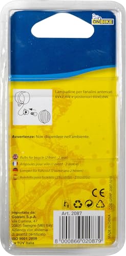 On Bike Set Di Quattro Lampadine Per Fanali Bici Anteriori E Posteriori - 4