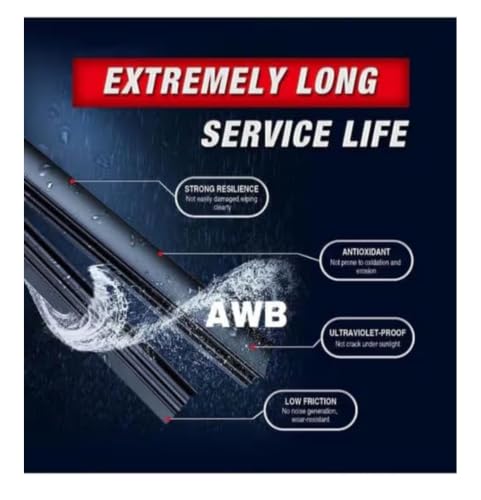 Image of AWB 24 inch+16 inch Frameless /Soft Wiper Blades with 12 inch Rear Specific Wiper Blade Replacement Set for Tata Punch(Set of 3)