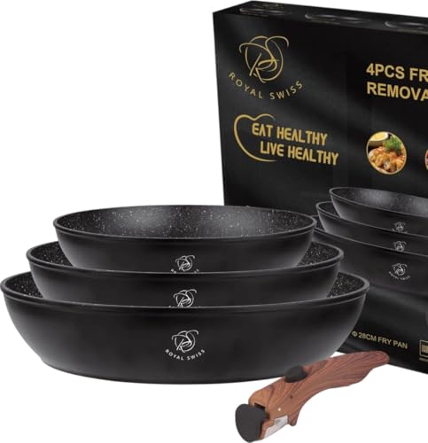 Royal Swiss® 3-teiliges Pfannenset – Induktion & Ofenfest – PFAS-frei...