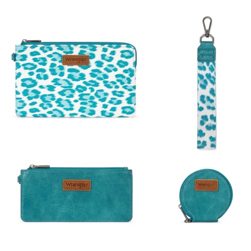 Image of Montana West X Wrangler Keychain Wallets for Women Dual Pouch Wristlet
