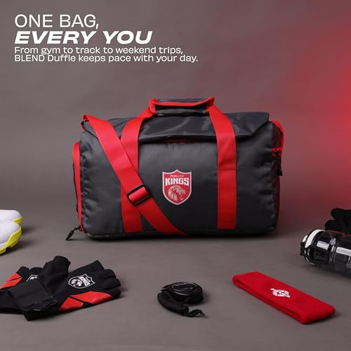 Image of Nivia X Punjab Kings Blend Duffle Bag 20L - Ventilated Shoe Compartment, Mesh Organizer, Quick-Access Pocket for Gym & Short Travel