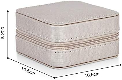 Meerveil Jewellery Box Organizer, Jewellery Boxes PU Leather with Mirror and Lock, Portable Jewellery Storage Case for Rings, Earrings, Necklaces, Gift for Girls and Women(Champagne)
