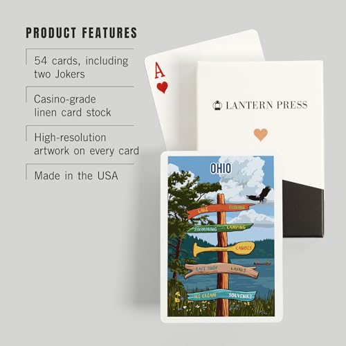 Lantern Press Cartas de Poker Ohio 52 Unidades miniatura 3