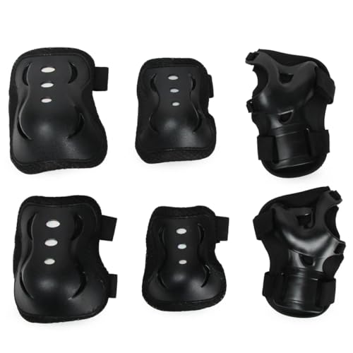 NHQZ 6 pièces Protection Roller Enfant, Kit de Protection pour Patins à roulettes vec Genouillères, Coudières et Protèges-Poignets, Equipement de...