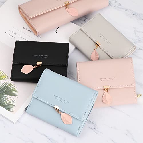 Women Wallets PU Money Bag Card Holder Multi-functional Mini Coin Purse(Pink)4