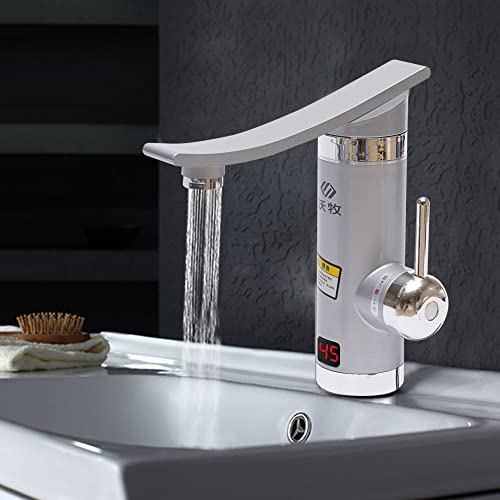 3000W Elektrisch Wasserhahn Durchlauferhitzer, 360° Drehung Wasserhahn LED...