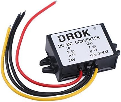DROK® Automotive Power Converter Buck Step Down Voltage Converter DC/DC 24V to 12V Electric Portable Power Supply Volt Outlet Transformer 36W for Auto Car