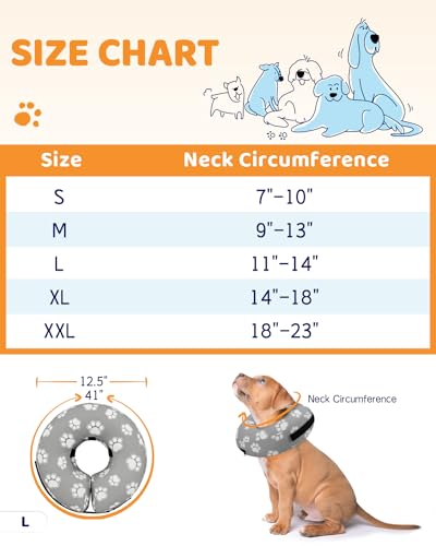 Image of Supet Inflatable Dog Cone Collar Alternative After Surgery, Dog Neck Donut Collar Recovery E Collar, Soft Pet Cone for Small Medium Large Dogs