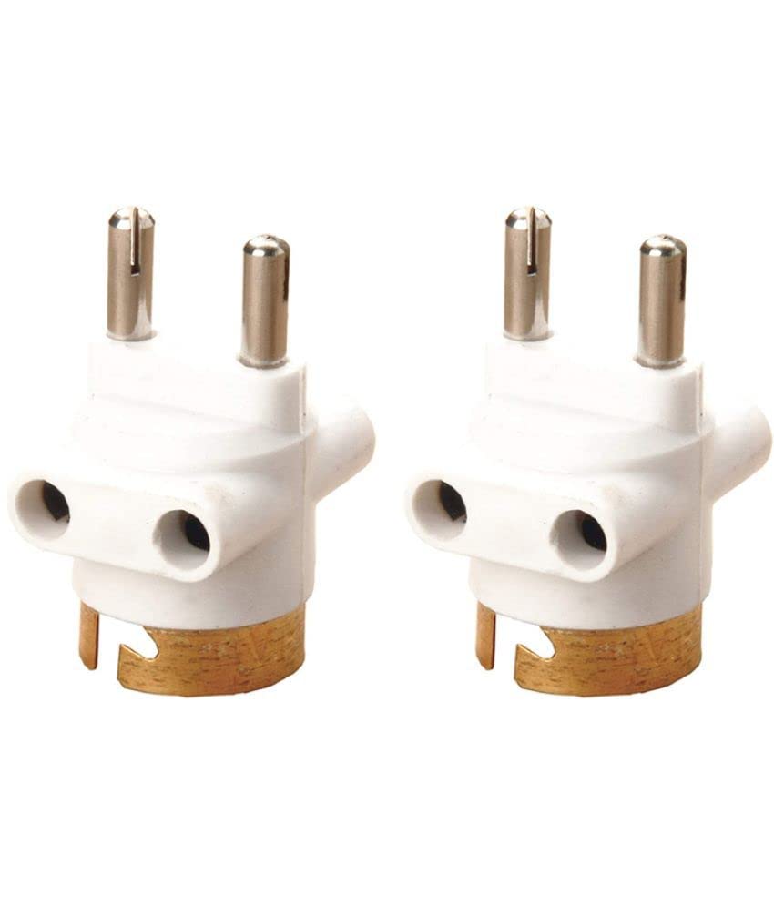 qbm 2 pin bulb holder parallel adapter with plug and light socket (pack of 2).