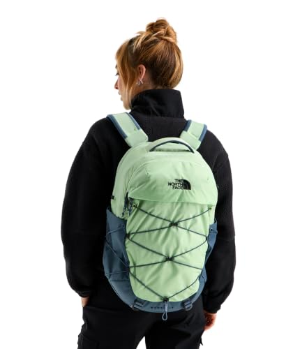 Image of The North Face Women's Borealis Commuter Laptop Backpack - Everyday Travel Bag, Laptop Sleeve, Reflective Details, Calcified Lime /Granite Grey, One Size