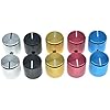 KAISH Set of 2 Aluminium Metal Flat Top Guitar Bass Knobs Guitar Volume/Tone Control Knobs 1/4 Universal Potentiometer Pot Knobs with Indicator Line for Tele/Telecaster Black