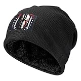 Cappello invernale con stampa spartana americana con bandiera USA, berretto a costine per uomo e donna, berretto caldo con polsino per corsa, ciclismo, sci, nero, taglia unica