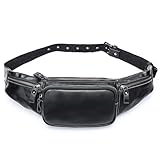 AINUOEY Hombre Bolsos Cruzados Bolsa Mano Hombro Bandolera Messenger de Cuero Genuino Vintage Elegante Antirrobo Pequeña PU Cuero 71110 1 piezas Fekete V6