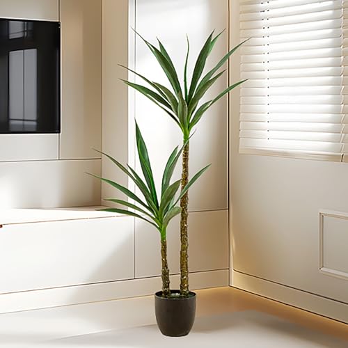 VOLDAX Konstväxt plast konstgjorda växter i kruka – konstväxter som dekoration utan skötsel – dekoration för dekoration med inre hörn för bröllop fest heminredning (120 cm/47,2 tum)