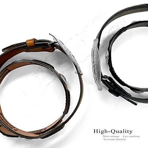 State of Texas Longhorn and Star Western Embossed Leather Belt4