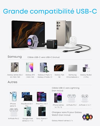 Anker Chargeur Super Rapide USB C Chargeur avec câble USB C - vue 6