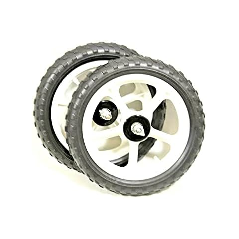 Hard to find Bike Parts Two 12" White 300mm Mag Wheels With PU Tyres For Scooters, Go Karts, Trolleys Cover