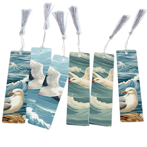 Marque-page mouette à pampille : lot de 6 signets élégants pour vos lectures