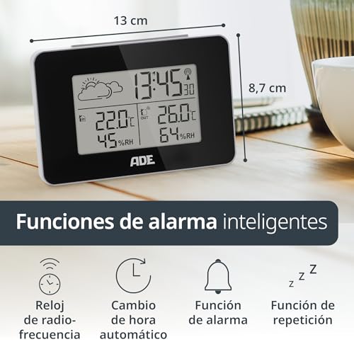 Estación meteorológica digital ADE con sensor exterior y previsión 4
